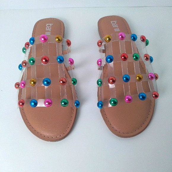 Bar III & Karl Lagerfeld MultiColor Metallic Beaded Caged Sandals,Camera Bag Set - Picture 6 of 16